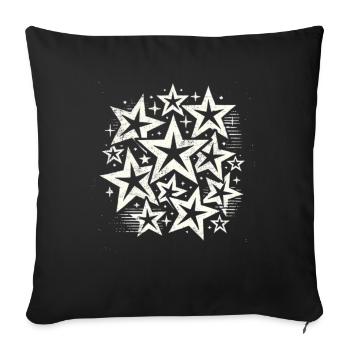 Cadeau étoile étoile ciel étoilé - Housse de coussin décorative 45 x 45 cm - noir - Devant