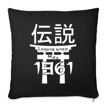 Legend since May 1961 Birthday Gift - Sofa pillowcase 17,3'' x 17,3'' (45 x 45 cm) - black - Front