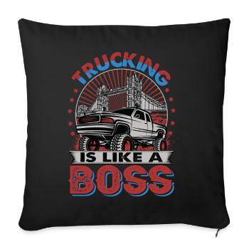 Trucking is like a Redneck - Sofakissenbezug 45 x 45 cm - Schwarz - Vorne