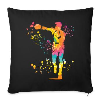 Boxing Fighter Enfants Boxer de match de boxe - Housse de coussin décorative 45 x 45 cm - noir - Devant