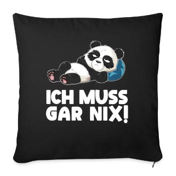 Lazy Tshirt Work Panda Funny Sarcasm Office - Sofa pillowcase 17,3'' x 17,3'' (45 x 45 cm) - black - Front
