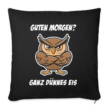 Owl Owl Tshirt Funny Funny Humor Sarcasm Office - Sofa pillowcase 17,3'' x 17,3'' (45 x 45 cm) - black - Front