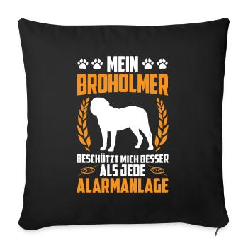 Broholmer est meilleur que Alarm Broholmer - Housse de coussin décorative 45 x 45 cm - noir - Devant