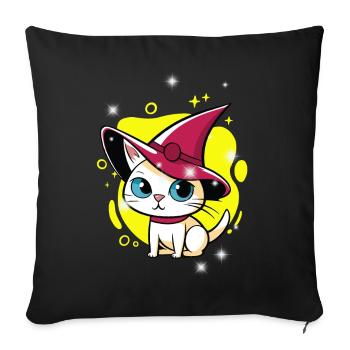 Halloween Chat Chats Enfants Enfant Magie - Housse de coussin décorative 45 x 45 cm - noir - Devant