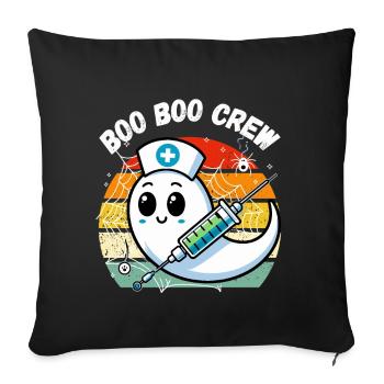 Halloween Boo Boo Crew Fantôme Infirmière Fun - Housse de coussin décorative 45 x 45 cm - noir - Devant