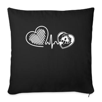 Home Health Aide Home Health Aide Heartbeat - Sofa pillowcase 17,3'' x 17,3'' (45 x 45 cm) - black - Front