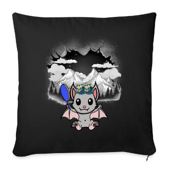 Halloween Bat Tyrol Beauty Flowers Child - Sofa pillowcase 17,3'' x 17,3'' (45 x 45 cm) - black - Front