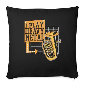 Je joue du heavy metal Euphoniste Euphoniste Joueur - Housse de coussin décorative 45 x 45 cm - noir - Devant