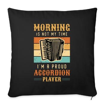 Accordéoniste Musicien Morning Is Not My Time - Housse de coussin décorative 45 x 45 cm - noir - Devant