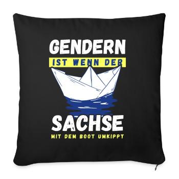 Gendern Tshirt Herren Damen Lustig Witzig Spruch - Sofakissenbezug 45 x 45 cm - Schwarz - Vorne