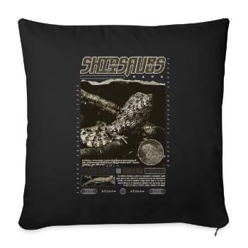 Crocodile chinois lézard Shinisaurus crocodilurus - Housse de coussin décorative 45 x 45 cm - noir - Devant