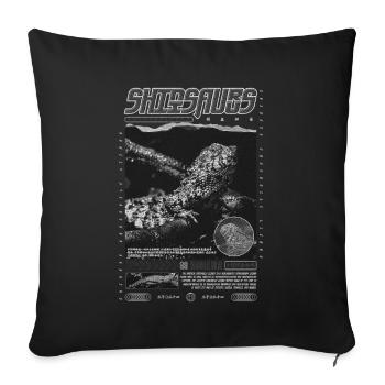 Crocodile chinois lézard Shinisaurus crocodilurus - Housse de coussin décorative 45 x 45 cm - noir - Devant