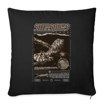 Crocodile chinois lézard Shinisaurus crocodilurus - Housse de coussin décorative 45 x 45 cm - noir - Devant