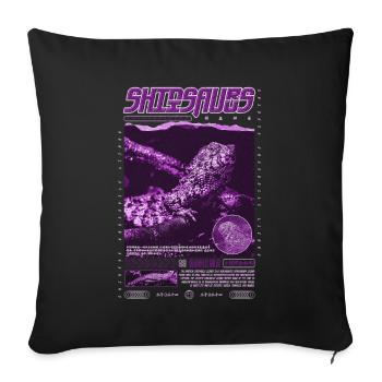 Crocodile chinois lézard Shinisaurus crocodilurus - Housse de coussin décorative 45 x 45 cm - noir - Devant