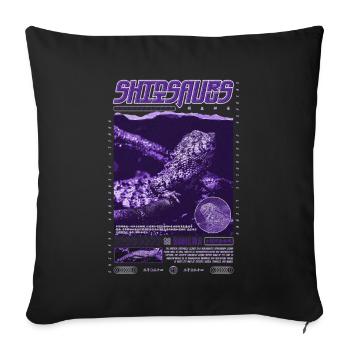Crocodile chinois lézard Shinisaurus crocodilurus - Housse de coussin décorative 45 x 45 cm - noir - Devant
