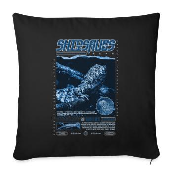 Crocodile chinois lézard Shinisaurus crocodilurus - Housse de coussin décorative 45 x 45 cm - noir - Devant