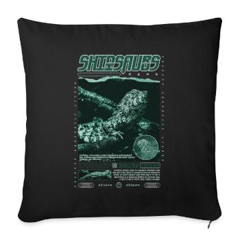 Crocodile chinois lézard Shinisaurus crocodilurus - Housse de coussin décorative 45 x 45 cm - noir - Devant