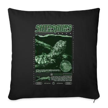 Crocodile chinois lézard Shinisaurus crocodilurus - Housse de coussin décorative 45 x 45 cm - noir - Devant