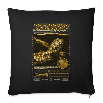 Crocodile chinois lézard Shinisaurus crocodilurus - Housse de coussin décorative 45 x 45 cm - noir - Devant
