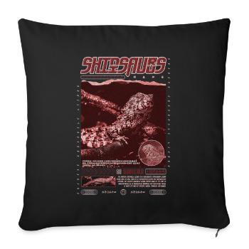 Crocodile chinois lézard Shinisaurus crocodilurus - Housse de coussin décorative 45 x 45 cm - noir - Devant