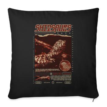 Crocodile chinois lézard Shinisaurus crocodilurus - Housse de coussin décorative 45 x 45 cm - noir - Devant