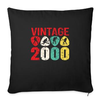 2000 Geburtstag Rock n Roll Vintage - Sofakissenbezug 45 x 45 cm - Schwarz - Vorne