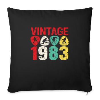 1983 Geburtstag Rock n Roll Vintage - Sofakissenbezug 45 x 45 cm - Schwarz - Vorne