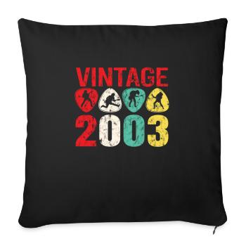 2003 Geburtstag Rock n Roll Vintage - Sofakissenbezug 45 x 45 cm - Schwarz - Vorne