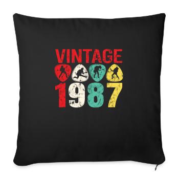 1987 Geburtstag Rock n Roll Vintage - Sofakissenbezug 45 x 45 cm - Schwarz - Vorne