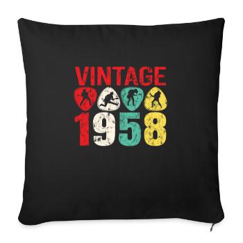 1958 Geburtstag Rock n Roll Vintage - Sofakissenbezug 45 x 45 cm - Schwarz - Vorne