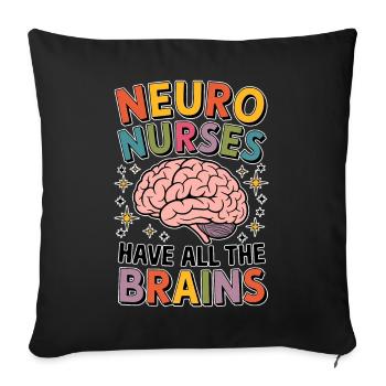 Neuro Nurse Nurse Neurology Gift - Sofa pillowcase 17,3'' x 17,3'' (45 x 45 cm) - black - Front