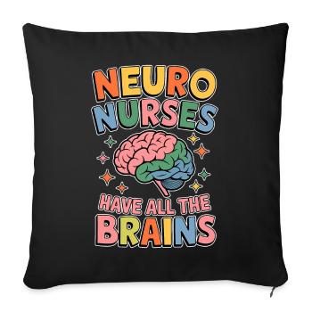 Neuro Nurse Pflegefachkraft Neurologie Geschenk - Sofakissenbezug 45 x 45 cm - Schwarz - Vorne