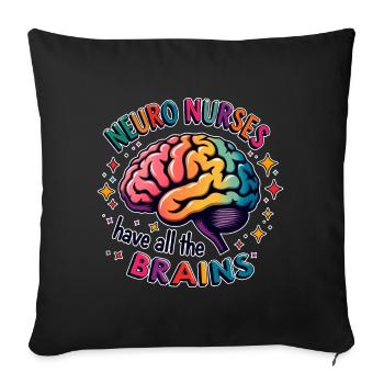 Neuro Nurse Pflegefachkraft Neurologie Geschenk - Sofakissenbezug 45 x 45 cm - Schwarz - Vorne
