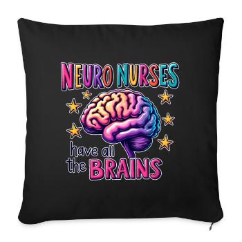 Neuro Nurse Nurse Neurology Gift - Sofa pillowcase 17,3'' x 17,3'' (45 x 45 cm) - black - Front