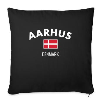 Aarhus Denmark Danish flag Proud Dane - Sofa pillowcase 17,3'' x 17,3'' (45 x 45 cm) - black - Front