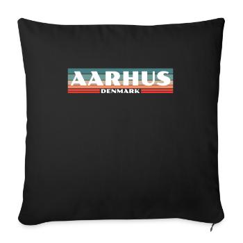 Aarhus Denmark Denmark Danish Proud Dane - Sofa pillowcase 17,3'' x 17,3'' (45 x 45 cm) - black - Front