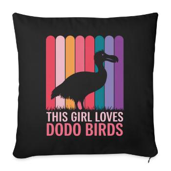 Dodo Dire Dodo Oiseau Fille Drôle Dodo Cadeau - Housse de coussin décorative 45 x 45 cm - noir - Devant