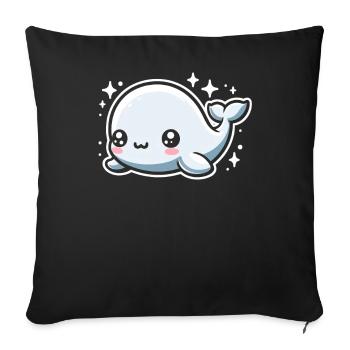 Beluga-wal-tier-aquarianer-meeres-ketologe - Sofakissenbezug 45 x 45 cm - Schwarz - Vorne