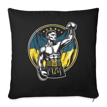 Ukrainian boxer Patriotic boxer - Sofa pillowcase 17,3'' x 17,3'' (45 x 45 cm) - black - Front