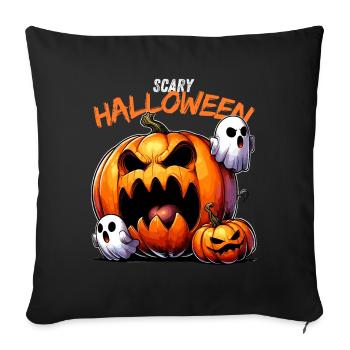 Scary Halloween Pumpkin Pumpkin Face Ghost Creepy - Sofa pillowcase 17,3'' x 17,3'' (45 x 45 cm) - black - Front
