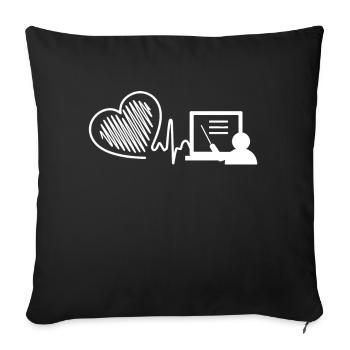 English Teacher English Teacher Heartbeat - Sofa pillowcase 17,3'' x 17,3'' (45 x 45 cm) - black - Front