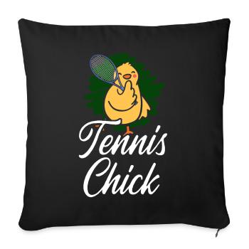Funny Tennis Player Racket Chicken - Sofa pillowcase 17,3'' x 17,3'' (45 x 45 cm) - black - Front