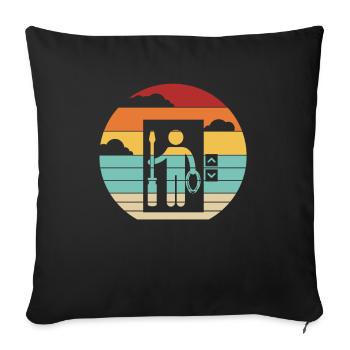 Retro Repair Inspector Technician Elevator - Sofa pillowcase 17,3'' x 17,3'' (45 x 45 cm) - black - Front