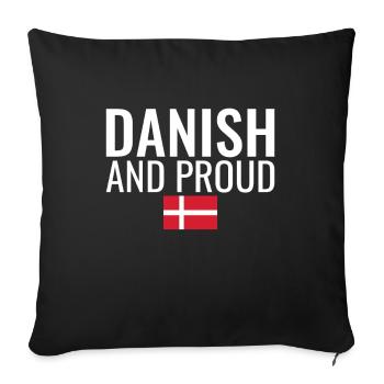 Danois Et Fier Danemark Drapeau Danois Danois - Housse de coussin décorative 45 x 45 cm - noir - Devant
