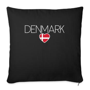 Danemark Danemark Drapeau danois Fier Danois - Housse de coussin décorative 45 x 45 cm - noir - Devant