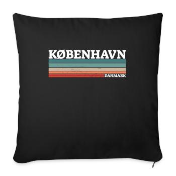København Denmark Denmark Danish Proud Dane - Sofa pillowcase 17,3'' x 17,3'' (45 x 45 cm) - black - Front