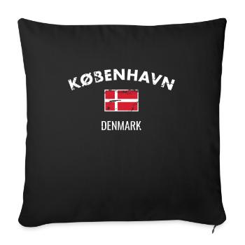 København Denmark Vintage Danish Flag - Sofa pillowcase 17,3'' x 17,3'' (45 x 45 cm) - black - Front