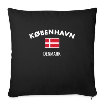 København Denmark Danish flag Proud Dane - Sofa pillowcase 17,3'' x 17,3'' (45 x 45 cm) - black - Front