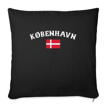 København Denmark Danish flag Proud Dane - Sofa pillowcase 17,3'' x 17,3'' (45 x 45 cm) - black - Front