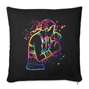 Boxing Fighter Kids Boxing Match Boxer - Sofa pillowcase 17,3'' x 17,3'' (45 x 45 cm) - black - Front